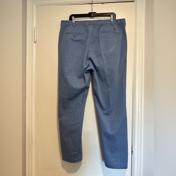 VTG Y2K Tommy Hilfiger Men’s 38x30 100% Cotton Dusty Blue Formal Dress Pant. - Picture 2 of 13